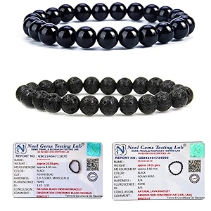 8mm natural healing crystals bracelets for men women beaded bracelets 2pcs black obsidian amp lava