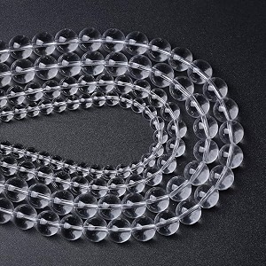 healing crystals jewelary making gemstone round beads for jewelry making  includes elastic string and needles for making cutomize bracelet 8mm clear quartz