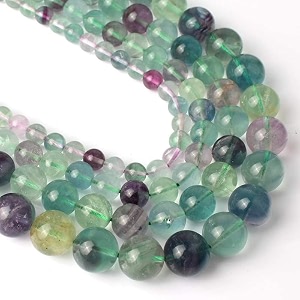 healing crystals jewelary making gemstone round beads for jewelry making  includes elastic string and needles for making cutomize bracelet 8mm flourite