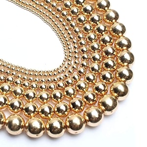 healing crystals jewelary making gemstone round beads for jewelry making  includes elastic string and needles for making cutomize bracelet 6mm golden hematite