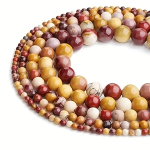healing crystals jewelary making gemstone round beads for jewelry making  includes elastic string and needles for making cutomize bracelet 6mm mookaite