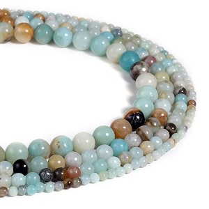 healing crystals jewelary making gemstone round beads for jewelry making  includes elastic string and needles for making cutomize bracelet 8mm amazonite