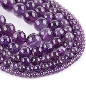 healing crystals jewelary making gemstone round beads for jewelry making  includes elastic string and needles for making cutomize bracelet 6mm amethyst