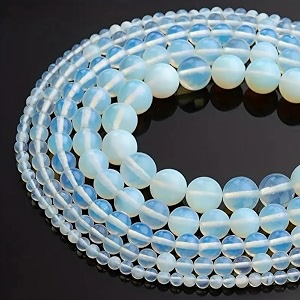 healing crystals jewelary making gemstone round beads for jewelry making  includes elastic string and needles for making cutomize bracelet 4mm opal