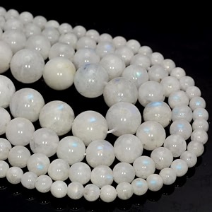 healing crystals jewelary making gemstone round beads for jewelry making  includes elastic string and needles for making cutomize bracelet 8mm moonstone