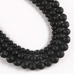 healing crystals jewelary making gemstone round beads for jewelry making  includes elastic string and needles for making cutomize bracelet 8mm lava