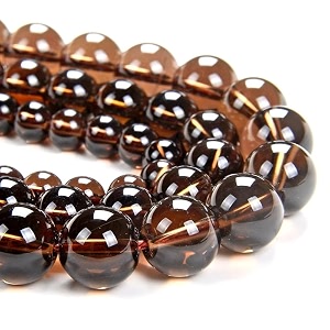 healing crystals jewelary making gemstone round beads for jewelry making  includes elastic string and needles for making cutomize bracelet 4mm smokey