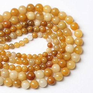 healing crystals jewelary making gemstone round beads for jewelry making  includes elastic string and needles for making cutomize bracelet 8mm yellow aventurine