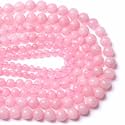 Healing Crystals Jewelary Making Gemstone Round Beads for Jewelry Making | Includes Elastic String, and Needles for Making Cutomize Bracelet (4MM, Rose Quartz)
