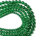 Healing Crystals Jewelary Making Gemstone Round Beads for Jewelry Making | Includes Elastic String, and Needles for Making Cutomize Bracelet (6MM, Green Jade)