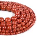 Healing Crystals Jewelary Making Gemstone Round Beads for Jewelry Making | Includes Elastic String, and Needles for Making Cutomize Bracelet (6MM, Red Jasper)