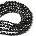 Healing Crystals Jewelary Making Gemstone Round Beads for Jewelry Making | Includes Elastic String, and Needles for Making Cutomize Bracelet (8MM, Black Obsidian)