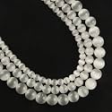 Healing Crystals Jewelary Making Gemstone Round Beads for Jewelry Making | Includes Elastic String, and Needles for Making Cutomize Bracelet (8MM, Selenite)