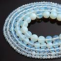 Healing Crystals Jewelary Making Gemstone Round Beads for Jewelry Making | Includes Elastic String, and Needles for Making Cutomize Bracelet (8MM, Opal)