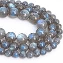 Healing Crystals Jewelary Making Gemstone Round Beads for Jewelry Making | Includes Elastic String, and Needles for Making Cutomize Bracelet (8MM, Labradorite)
