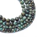Healing Crystals Jewelary Making Gemstone Round Beads for Jewelry Making | Includes Elastic String, and Needles for Making Cutomize Bracelet (6MM, African Turquoise)
