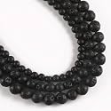 Healing Crystals Jewelary Making Gemstone Round Beads for Jewelry Making | Includes Elastic String, and Needles for Making Cutomize Bracelet (8MM, Lava)
