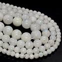 Healing Crystals Jewelary Making Gemstone Round Beads for Jewelry Making | Includes Elastic String, and Needles for Making Cutomize Bracelet (4MM, Moonstone)