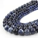 Healing Crystals Jewelary Making Gemstone Round Beads for Jewelry Making | Includes Elastic String, and Needles for Making Cutomize Bracelet (8MM, Sodalite)