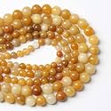 Healing Crystals Jewelary Making Gemstone Round Beads for Jewelry Making | Includes Elastic String, and Needles for Making Cutomize Bracelet (8MM, Yellow Aventurine)