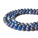 Healing Crystals Jewelary Making Gemstone Round Beads for Jewelry Making | Includes Elastic String, and Needles for Making Cutomize Bracelet (8MM, Lapis Lazuli)