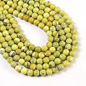 Healing Crystals Jewelary Making Gemstone Round Beads for Jewelry Making | Includes Elastic String, and Needles for Making Cutomize Bracelet (4MM, Serpentine)
