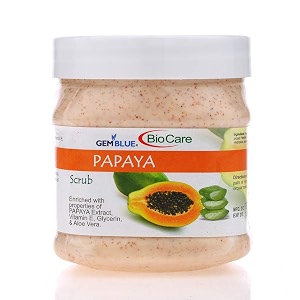 gemblue biocare papaya scrub 500 ml for face and body care