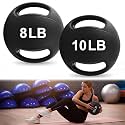 Gemscream 2 Pcs Medicine Ball with Dual Grip -6 lb & 8 lb