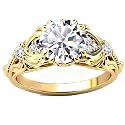 Gemstone Vintage Rings for Women s925 Sterling Silver Round Cut 1.0 Carat Gemstone with Moissanite Promise Engagement Anniversary Ring for Her