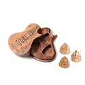 Gemszoo Guitar Picks Custom Any Message 3 Pack in Personalized Guitar Wooden Box Holder Music Gift for Guitar (Style 1)