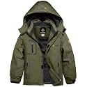 GEMYSE Boy's Waterproof Ski Snow Jacket Fleece Windproof Winter Jacket with Hood