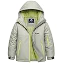 GEMYSE Boy's Waterproof Ski Snow Jacket Fleece Windproof Winter Jacket with Hood