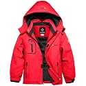 GEMYSE Boy's Waterproof Ski Snow Jacket Fleece Windproof Winter Jacket with Hood