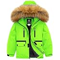 GEMYSE Boy's Winter Waterproof Ski Snow Jacket Hooded Fleece Windproof Jacket