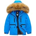 GEMYSE Boy's Winter Waterproof Ski Snow Jacket Hooded Fleece Windproof Jacket