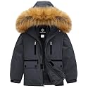 GEMYSE Boy's Winter Waterproof Ski Snow Jacket Hooded Fleece Windproof Jacket