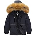 GEMYSE Boy's Winter Waterproof Ski Snow Jacket Hooded Fleece Windproof Jacket