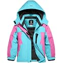 GEMYSE Girl's Waterproof Ski Snow Jacket Hooded Fleece Lined Windproof Winter Jacket