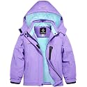 GEMYSE Girl's Waterproof Ski Snow Jacket Hooded Fleece Lined Windproof Winter Jacket