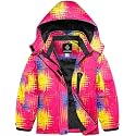 GEMYSE Girl's Waterproof Ski Snow Jacket Hooded Fleece Lined Windproof Winter Jacket