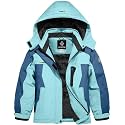GEMYSE Girl's Waterproof Ski Snow Jacket Hooded Fleece Lined Windproof Winter Jacket