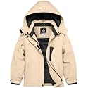 GEMYSE Girl's Waterproof Ski Snow Jacket Hooded Fleece Lined Windproof Winter Jacket