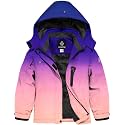 GEMYSE Girl's Waterproof Ski Snow Jacket Hooded Fleece Lined Windproof Winter Jacket