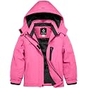 GEMYSE Girl's Waterproof Ski Snow Jacket Hooded Fleece Lined Windproof Winter Jacket