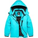 GEMYSE Girl's Waterproof Ski Snow Jacket Hooded Fleece Lined Windproof Winter Jacket