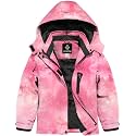 GEMYSE Girl's Waterproof Ski Snow Jacket Hooded Fleece Lined Windproof Winter Jacket