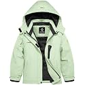 GEMYSE Girl's Waterproof Ski Snow Jacket Hooded Fleece Lined Windproof Winter Jacket