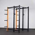 Gen‑Z Fitness Power Rack PR-07 | 3×3″ 11‑Gauge Steel Commercial Rack | Pull‑Up Bar J‑Hooks | Plate Storage | Band Compatible | Home Gym Equipment (YELLOW)