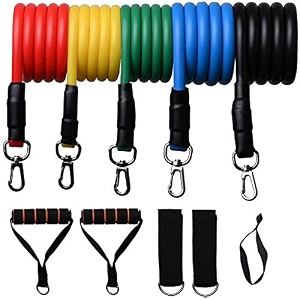generic 11pcsset pull rope fitness exercises resistance bands crossfit chest expander puller body training workout yoga latex tubes
