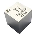 Generic 99.6% High-Purity Titanium Cube, 10mm, 25.4mm, 38.1mm, Lightweight Metal Cube for Sample, Element Collection, Processing, Teaching, Industrial Use